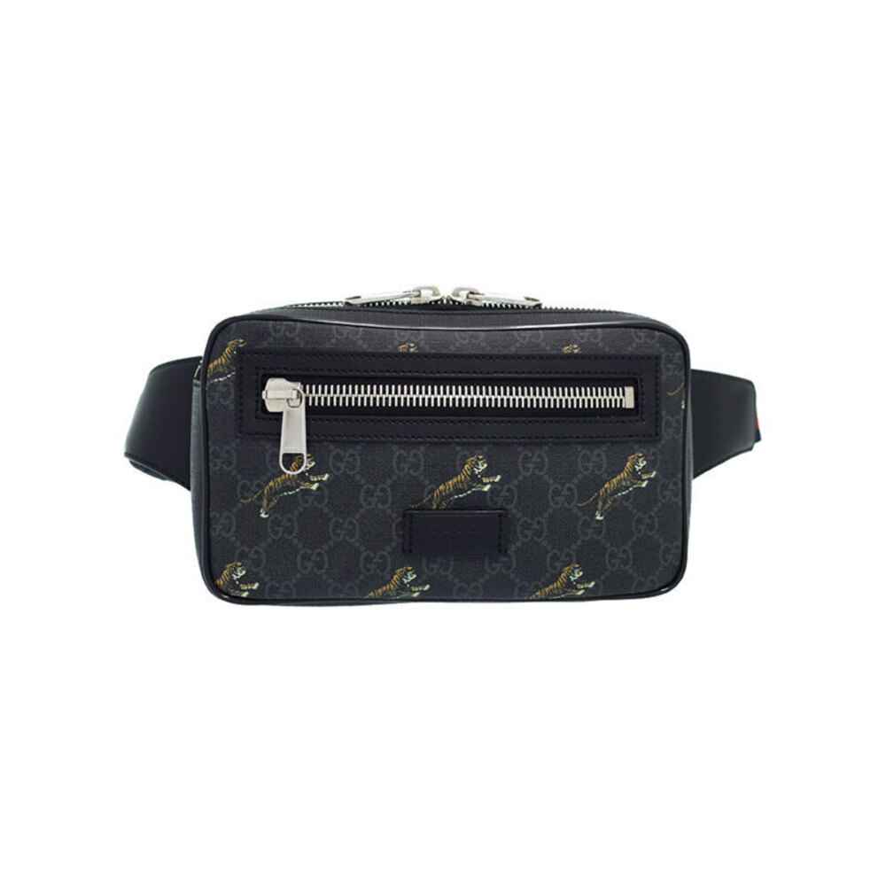 Gucci Soft GG Supreme Tiger Cat Belt Bag Body Black
